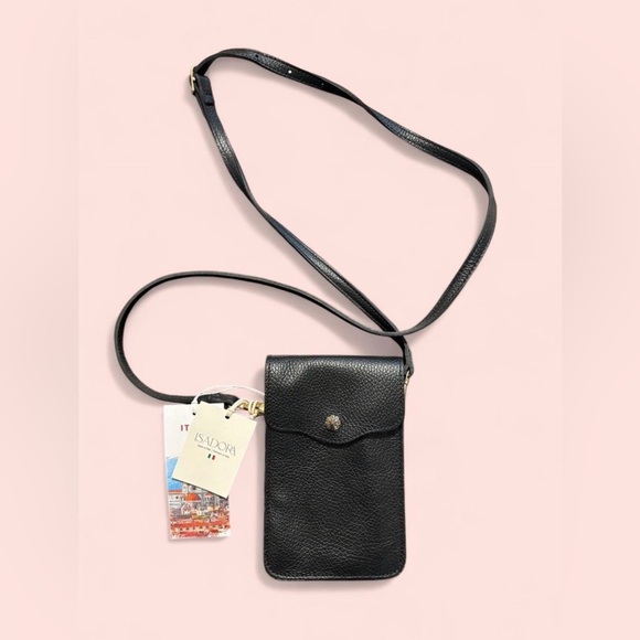 Black Genuine Leather Crossbody Bag from Italy - Picture 1 of 5